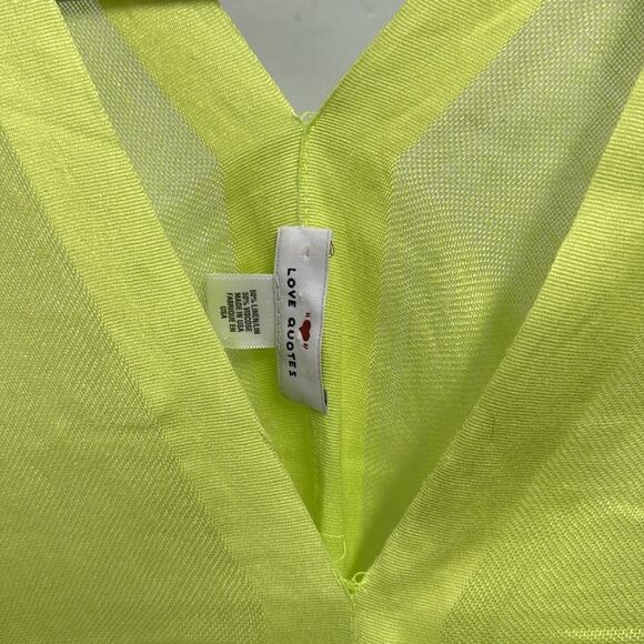 Neon Yellow Swim Cover-Up - LOVE QUOTES - One Size NWOT - Picture 2 of 3